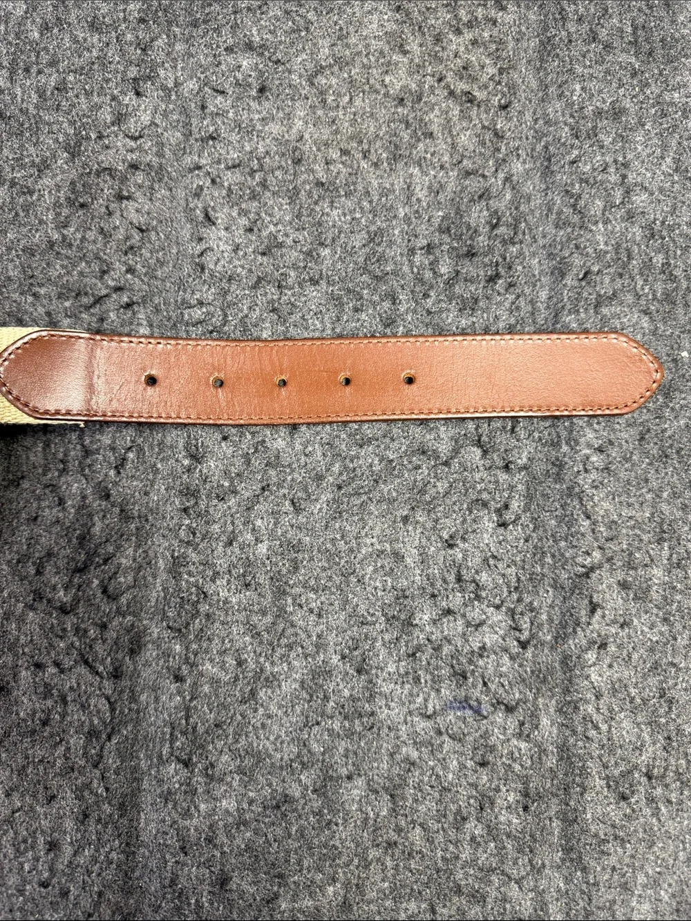 Nordstrom Brown Leather & Beige Canvas Casual Belt